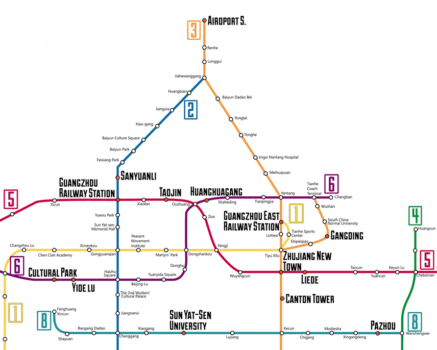 Карта метро Гуанчжоу
