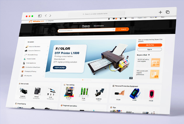 Поиск товара и поставщика на Alibaba.com