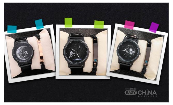 Фото товара Мужской подарочный набор с часами и браслетом