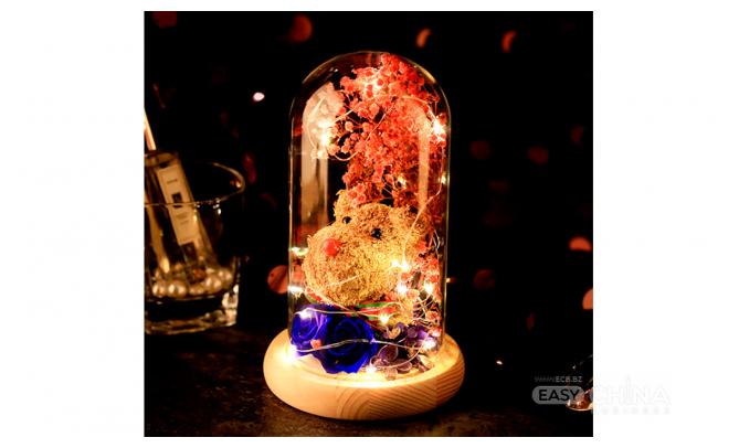 Фото товара Новогодние олени в колбе с led-подсветкой