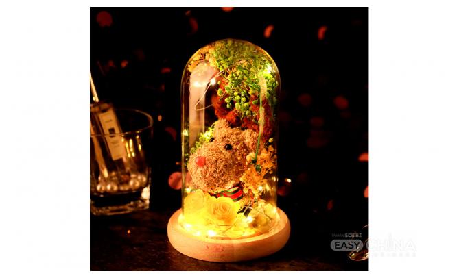 Фото товара Новогодние олени в колбе с led-подсветкой