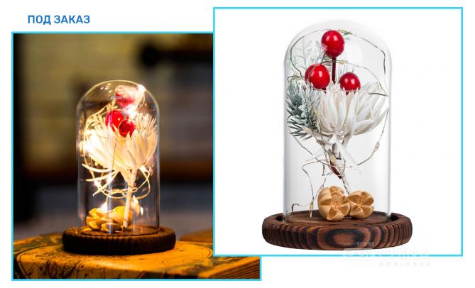 Новогодний декор с led-подсветкой в колбе USB