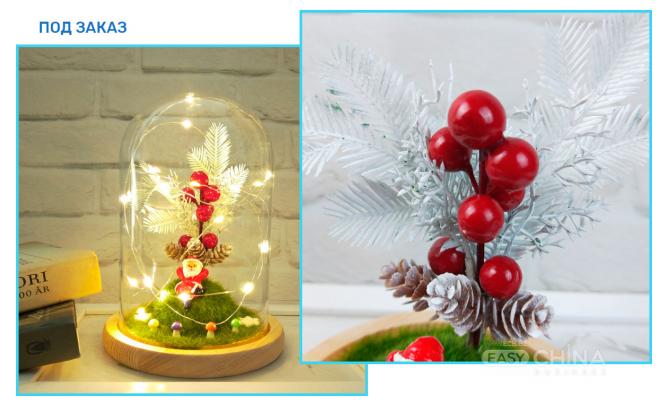 Цветочный декор с led-подсветкой в колбе USB