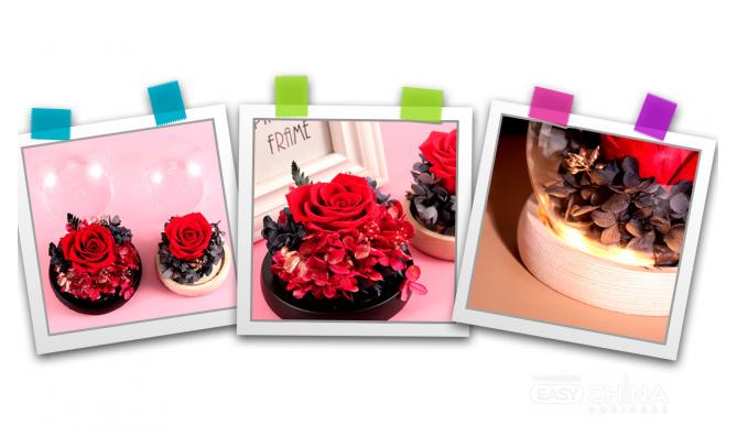 Фото товара Вечная роза в колбе с Led подсветкой